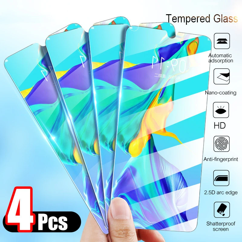 4Pcs Tempered Glass for Huawei P20 Pro P30 Lite  P40 lite E Protective Glass Film For Hauwei P20 P30lite P20pro Screen Protector