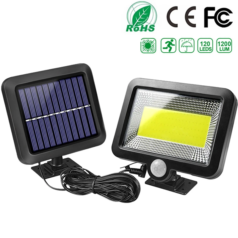 100LED Solar Light Outdoor Motion Sensor Recharge Solar Wall Light Waterproof Emergency Led Light For Street Garden Porch Lamp