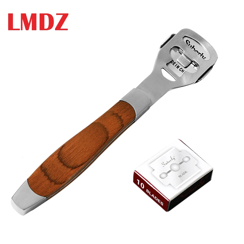 LMDZ 1 pcs Leopard Print Stainless Steel Leather Thinning Craft Tool Professional Shovel Leather Knife With 10 Blades