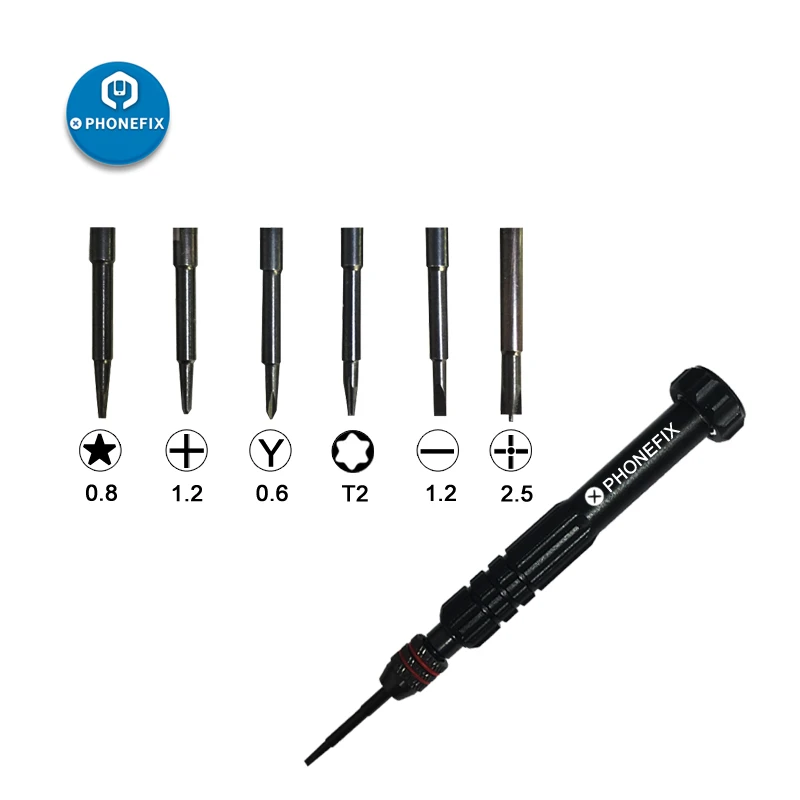 6  in 1 Screwdriver Set Precise Phillips Torx Pentalobe Screwdriver Tips in Handle for iPhone 11 XR 7 8 6 6S X Opening Tools Kit