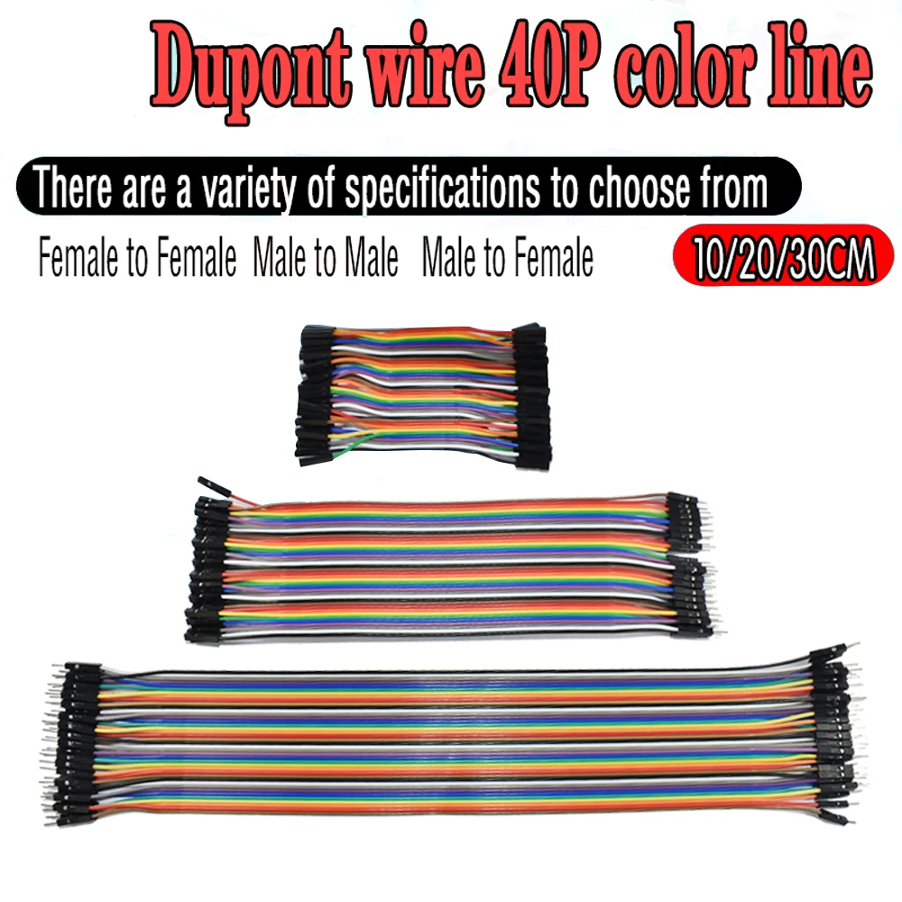 40PIN 10CM 20CM 30CM Dupont Line Male to Male + Female to Male and Female to Female Jumper Dupont Wire Cable for arduino DIY KIT