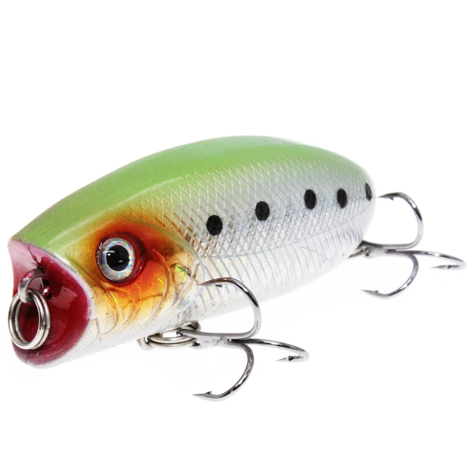 1pcs Quality Whopper Plopper 55mm 10g TopWater Popper Fishing Lure Hard Bait Wobblers Rotating Soft Tail Fishing Tackle