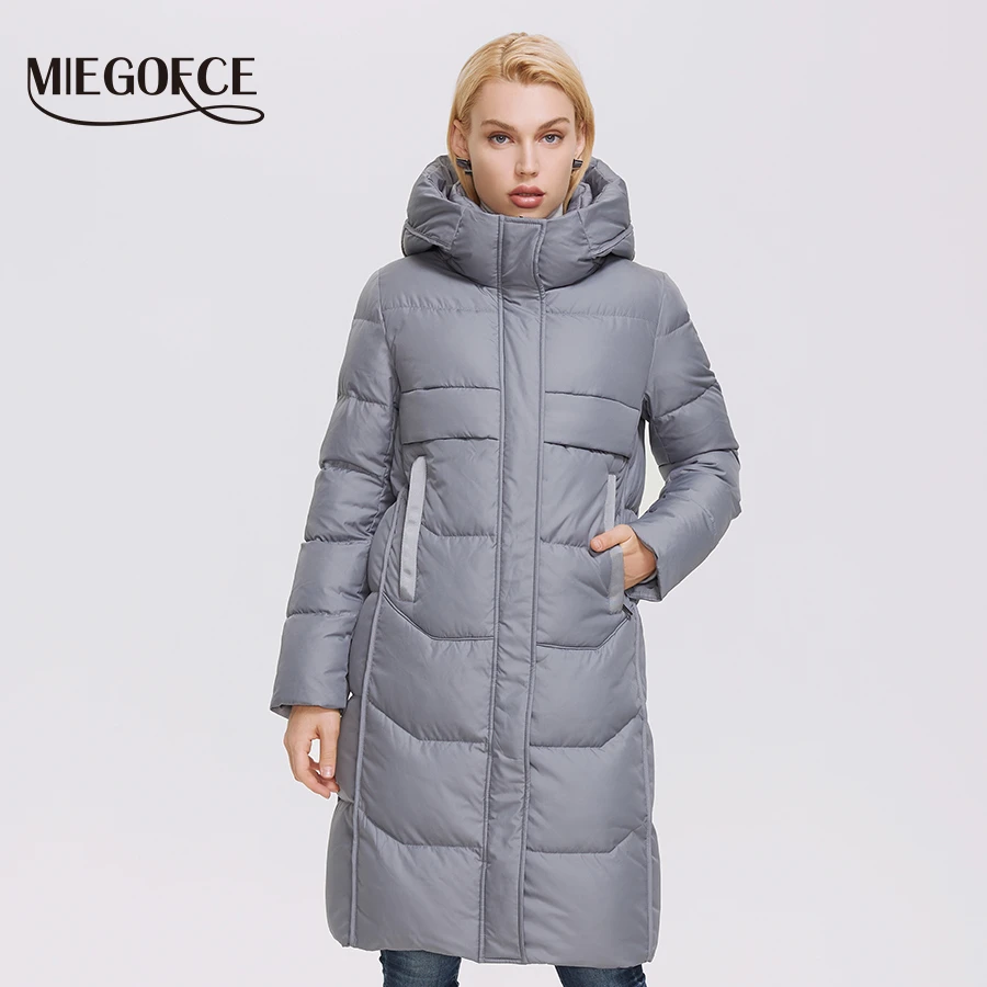 MIEGOFCE 2021 Winter Hot Sale Women Jacket Long High Quality Cotton Jacket Women Warm Coat H Version Simple Parka ​D21844