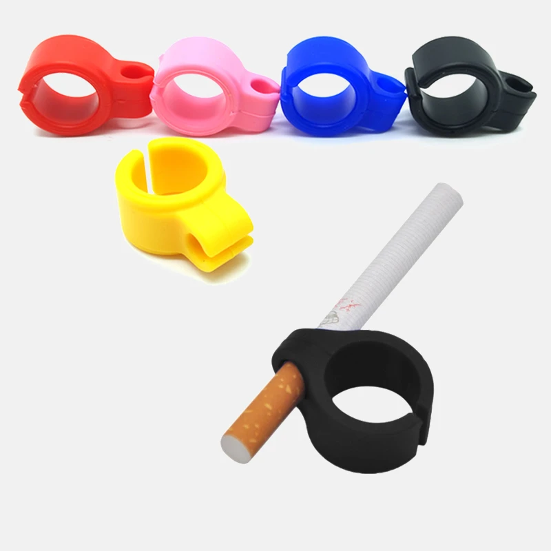 1Pc Cigarette Holder Silicone Ring Finger Hand Rack Wholesale Waterproof Endlessly Artifact for Regular Smoking Smoker Men Gift