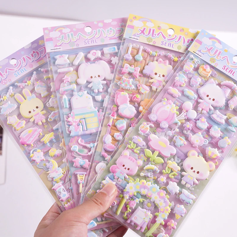 1pcs/lot Kawaii Stationery Stickers Japanese style small fresh double three-dimensionalMobile Stickers Scrapbooking