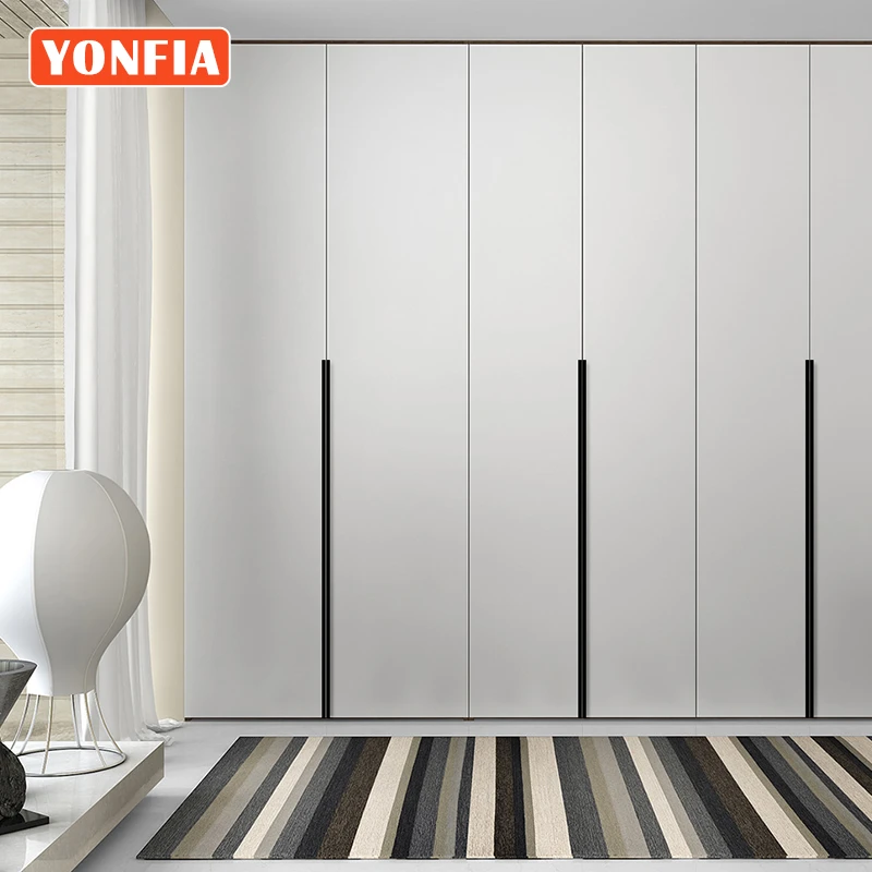 YONFIA 3699S 1m Long Aluminium Hidden Furniture Wardrobe Cabinet Drawer Pull Handle Long Concealed Furniture Closet Door Handle