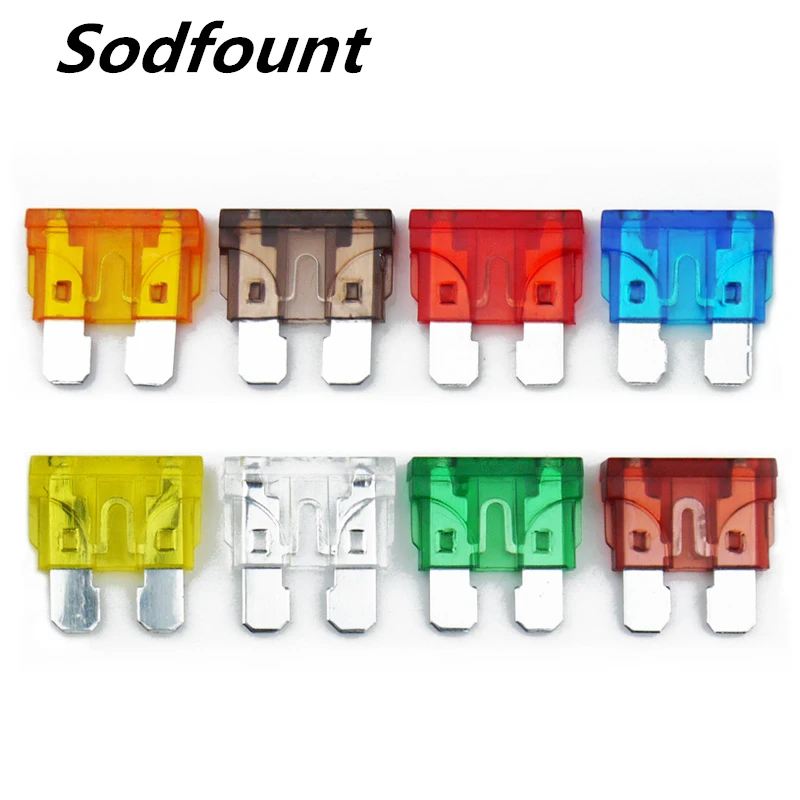 50pcs Medium Standard Blade Fuse Insert  ZINC Pins 1A 2A 3A 5A 7.5A 10A 15A 20A 30A 40A 50A Refitted For Auto Car Truck