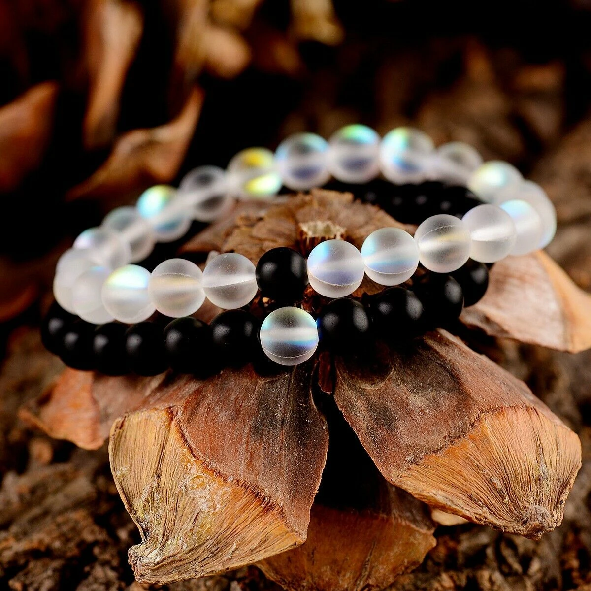 Crystal Stone Beads Bracelet Couple Lover Men Women Yin Yang Stones Friendship Bracelets Holiday Gift Jewelry