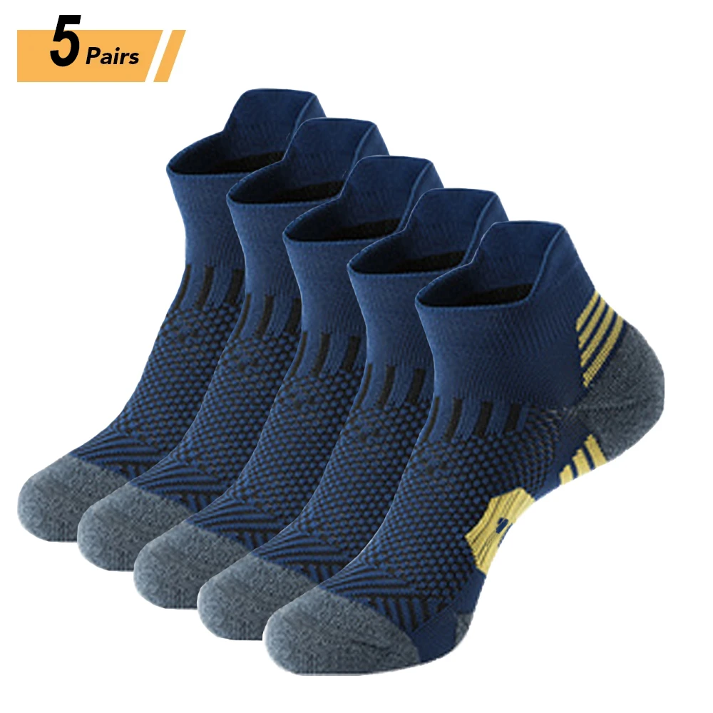 5Pairs Autumn Men Women Ankle Socks Thick Knit Sports Socks Outdoor Fitness Breathable Quick Dry Wear-resistant Warm Sock Winter