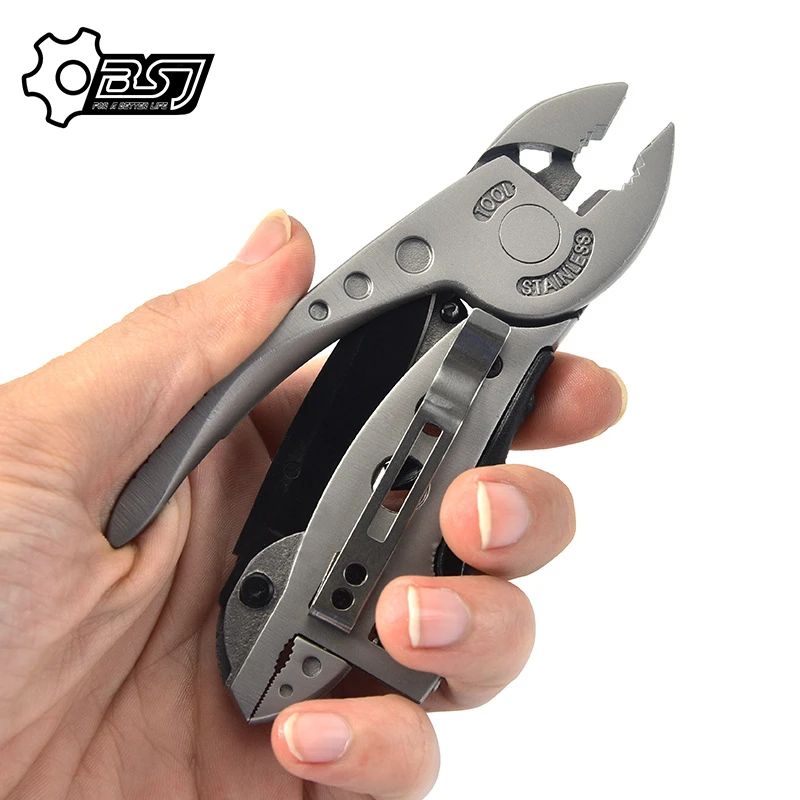 Multifunctional 9 In 1 Keychain Plier Screwdriver Pocket Tools Outdoor Camping Multi-purpose Pliers and Wrench