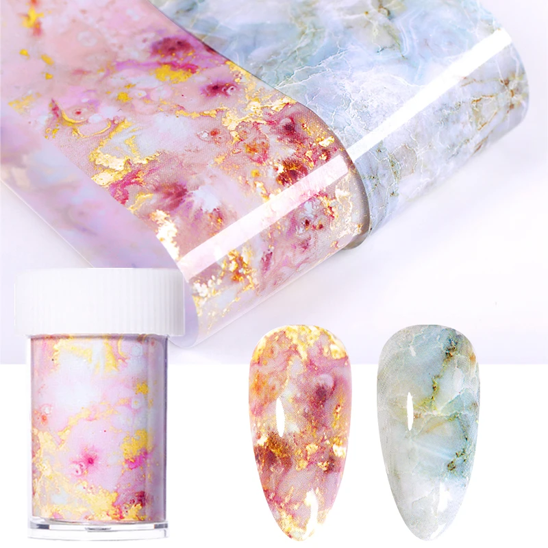 Nail Foils Marble Pattern Nail Sticker Nail Art Transfer Foils Manicuring DIY Tips Sticker Decoration Nails Accessories