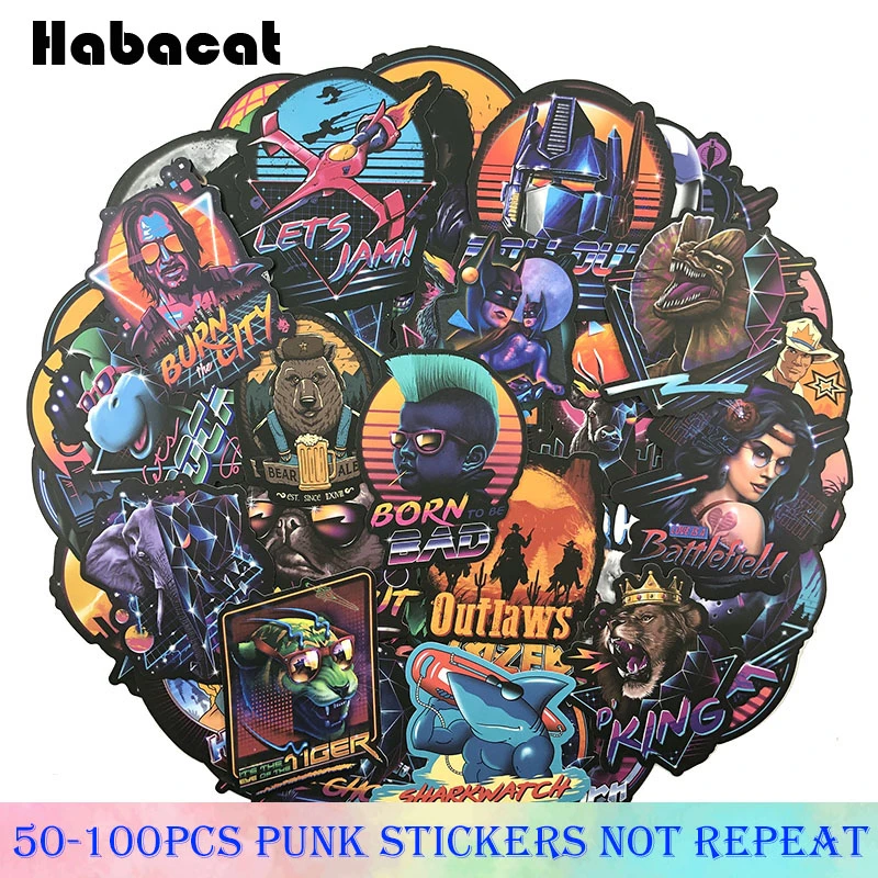 50-100Pcs/Pack Punk Style Graffiti Stickers For Motorcycle Luggage Laptop Bicycle Skateboard Pegatinas Cool Stickers
