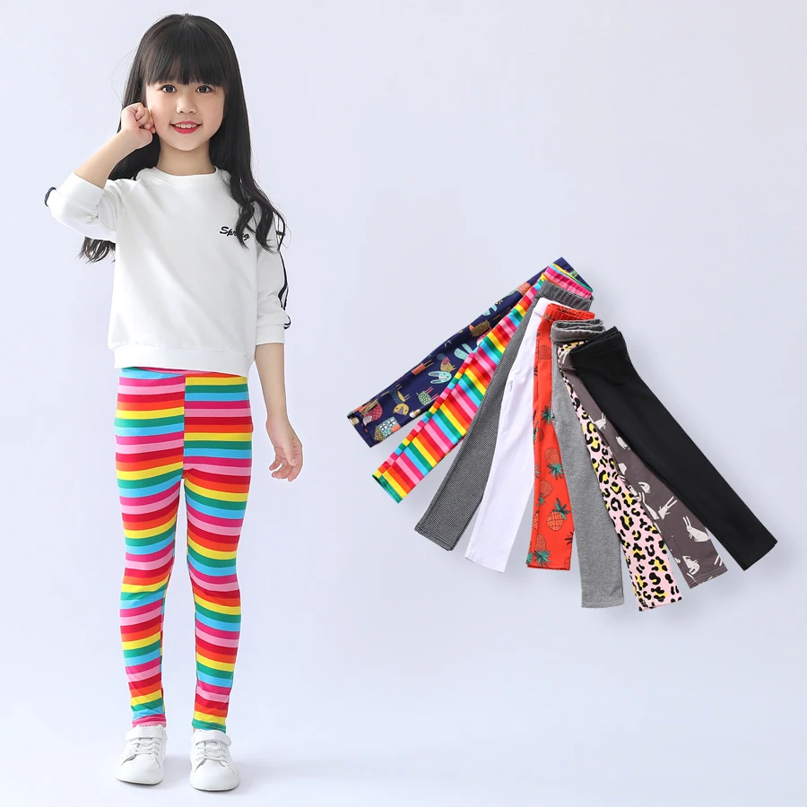 SheeCute Spring Autumn Girls Print Flower Skinny Cotton Basic leggings SCH0343