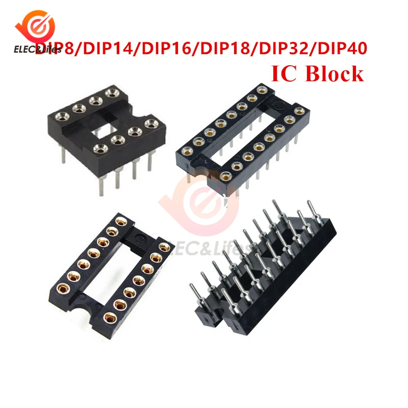 10Pcs/lot 40P 32P 28P 18P 16P 14P 8P IC Block Holder DIP8 DIP14 DIP16 DIP-8 DIP-40 DIP-32 DIP-28 IC Socket Adapter Connector
