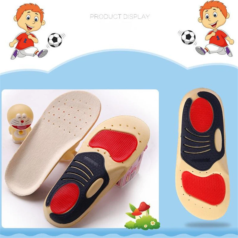 1Pair Kids Orthotic Arch Support Insoles Children Sport Insole Breathable Running Shoe Pad Soy Fiber Feet Care Inserts Pad