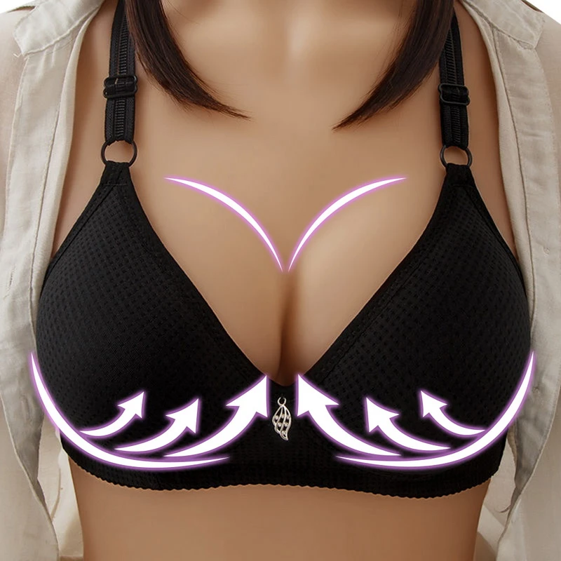 Women Wireless Push Up Bra Women Underwear Simple Brassiere Lady Sexy Lingerie Underwear Wire Free Bralette Thin B C Cup