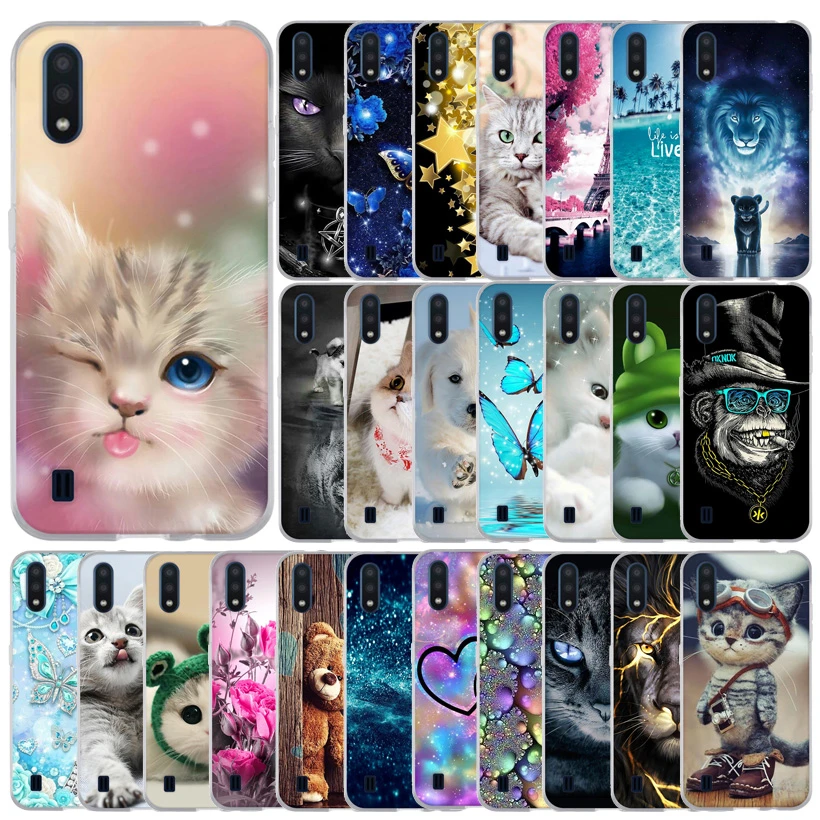 Case for Samsung A01 Case Cover Soft Silicone Phone Coque on for Samsung Galaxy A01 A 01 SM-A015F A015 A015F Cartoon Capas