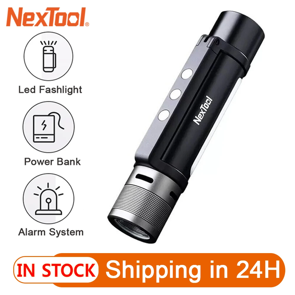 NexTool Flashlight Outdoor 6 in 1 IPX4 Waterproof Audible Alarm Function Emergency PowerBank Portable Light