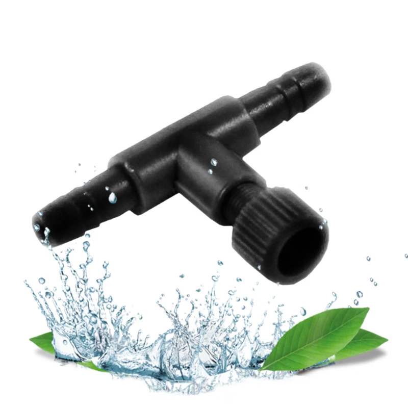 1pc Black Oxygenated Pump Valve Door Aquarium Oxygen Pump Tank Oxygen Pipe Tee Joint Air Conditioning Valve Switch