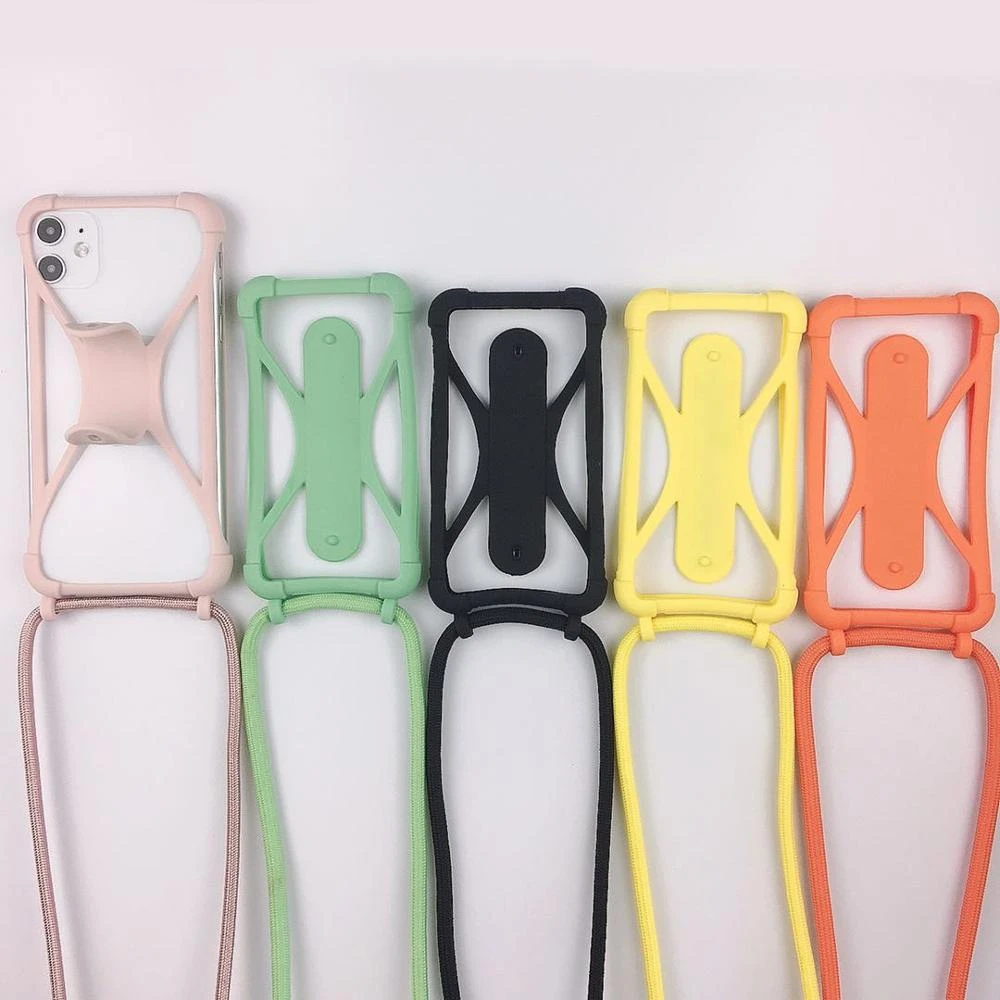 Universal Silicone Cell Phone Lanyard Holder Case Cover Phone Neck Strap Necklace Sling for Mobile Phone Necklace Case