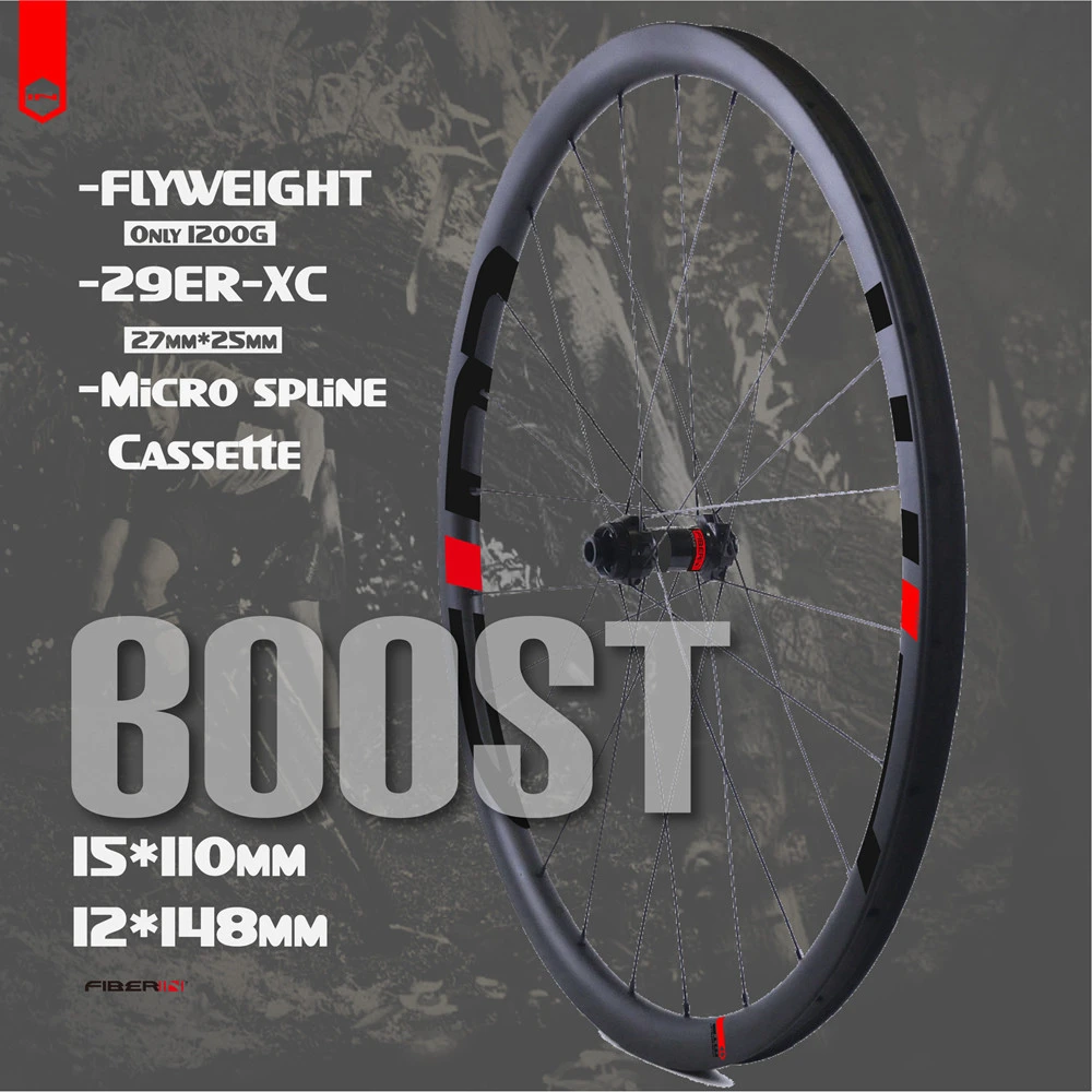 Flyweight MTB Wheelset 29er 15*110 12*148 Mountain Bike 27 30mm XC Width Carbon Hookless Boost Wheels