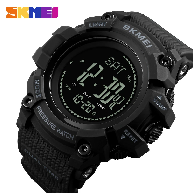 SKMEI Outdoor Watches Mens Pressure Compass Sport Digital Wristwatches Altimeter Weather Tracker Waterproof reloj hombre 1358