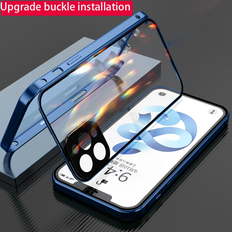 Metal Camera Protection For iPhone 11 Pro Max X XR Case Safety Locks Double-Sided Glass Fundas Bumper Coque Phone Cover Clear