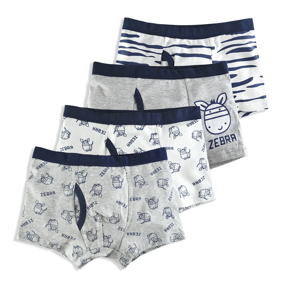 4 Pcs/lot Cotton Shorts boys underwear Kids Underwear Boxer briefs Panties Cartoon Pattern Soft Children's Teenager 4-14y