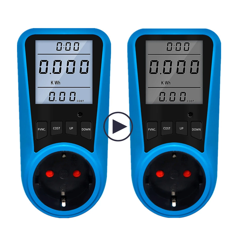 Digital Current Meter Voltmeter AC Power Meter Time Watt Power Energy Tester Wattmeter AC 230V 50Hz with Backlight 40% Off