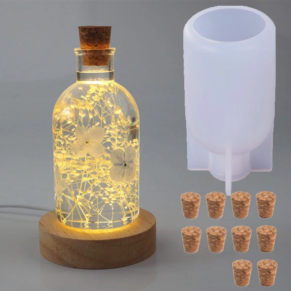 Led Dried Flower Display Bottle Silicone Mold for Resin Molds Epoxy Uv Diy Resin Craft Home Decoration Handmade Tools