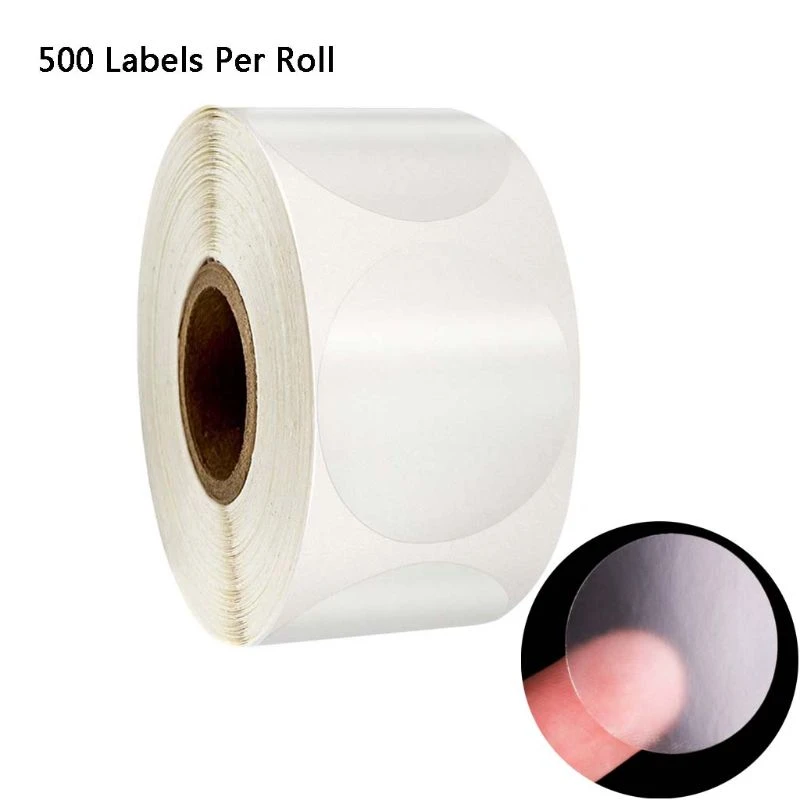 500pcs/roll Round Transparent Stickers Stamp Envelopes Cards Wedding Invitations Packages Scrapbooking Decoration