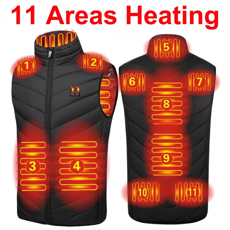 9 Areas Heated Vest Men Women Electric heated jacket Thermal Vest Jacket heating vest jacket men tactical vest veste chauffante