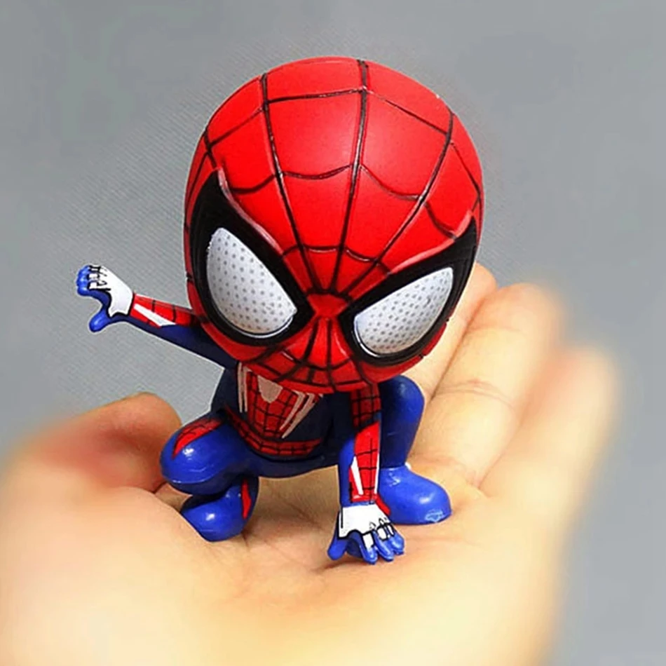 Disney 8Cm Spiderman Pvc Action Toy Figures Cartoon Anime Marvel Hero Model Doll Kawaii Cute Childer Kids Toys Birthday Gift