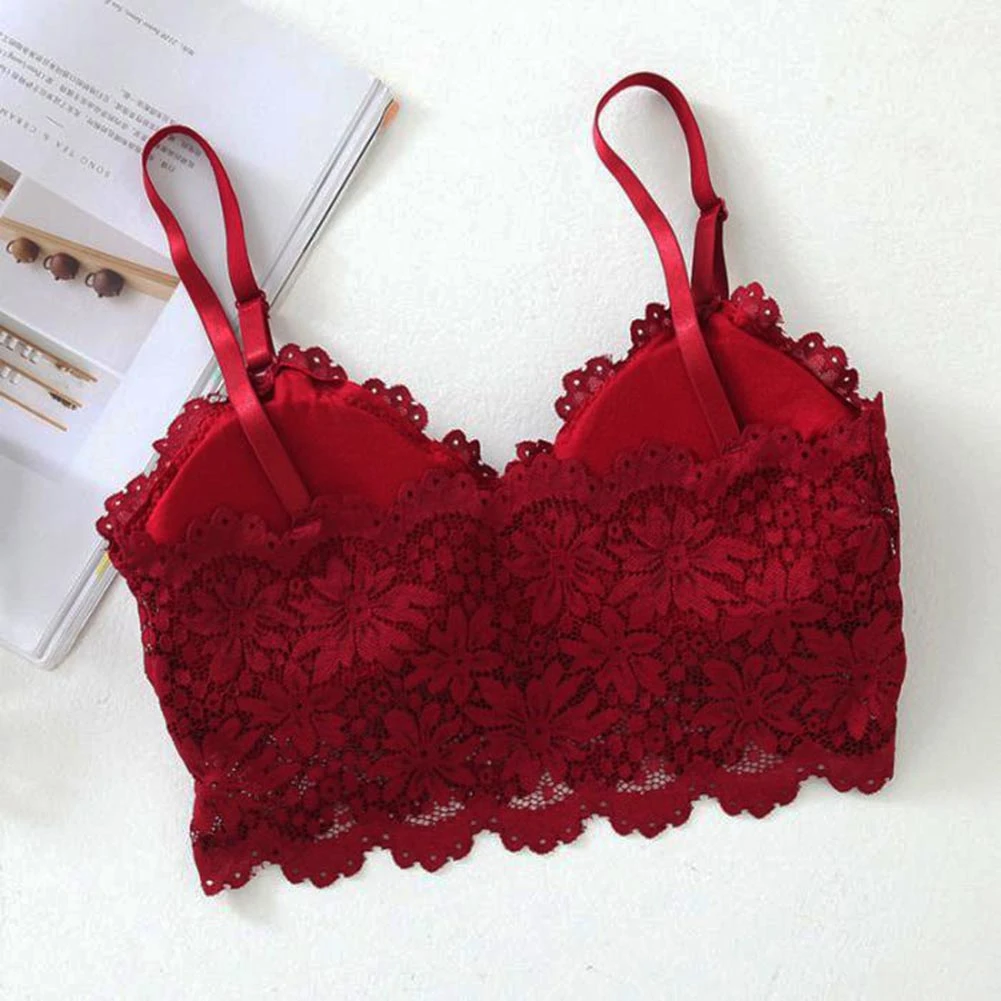 Sexy Lace Bralette Tube Tops Bandeau Summer Women Lace Bra Tanks Crop Tops Bandeau Girl Underwear Hot Sale