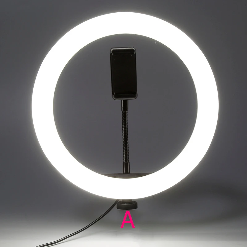 Youtube Shooting Vlog Selfie Circular Photo Ring Light Led Photographic Video Camera Lamp Studio Lighting Phone Holder