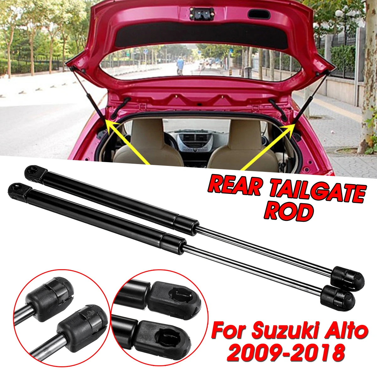 For Suzuki Alto 2009-2018 2Pcs Car Rear Trunk Tailgate Lift Support Gas Struts Gas Spring Set Support Rod Shock Struts Lifters