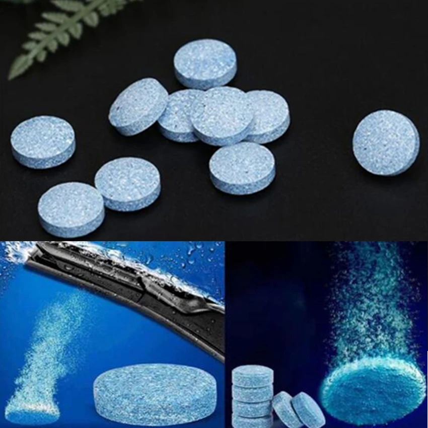 100Pcs/Lot Car Windshield Glass Condensed Effervescent Tablet Wiper Washer Solid Wiper Conventional Concentrated Cleaner Tablets