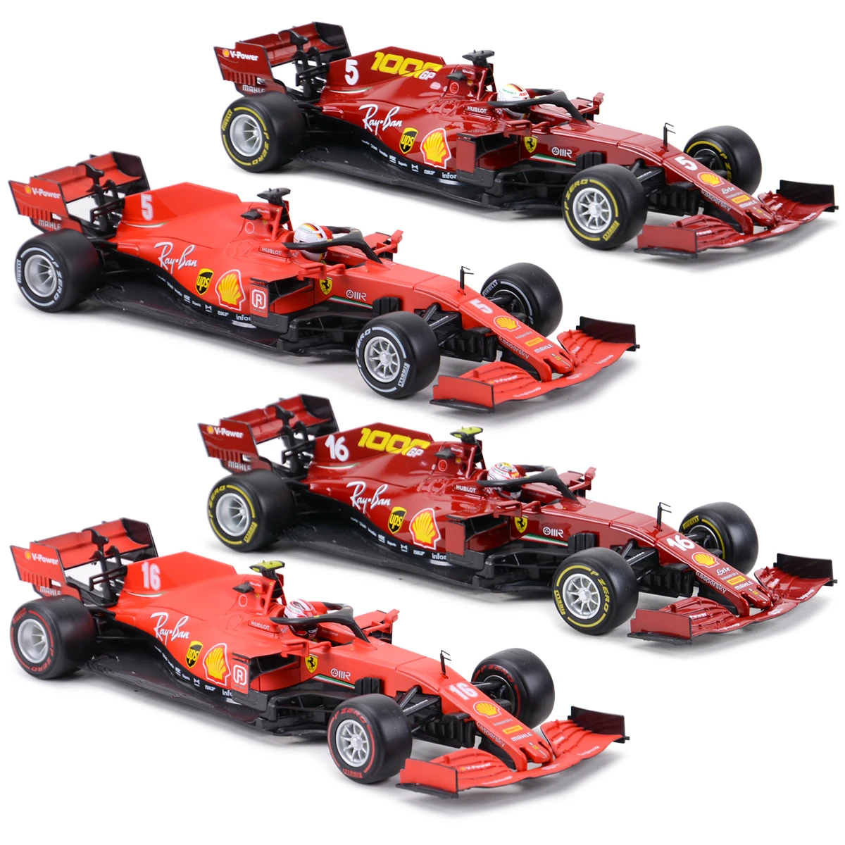 Bburago 1:18 2020 SF1000 #5 #16 F1 Racing Formula Car Static Simulation Diecast Alloy Model Car