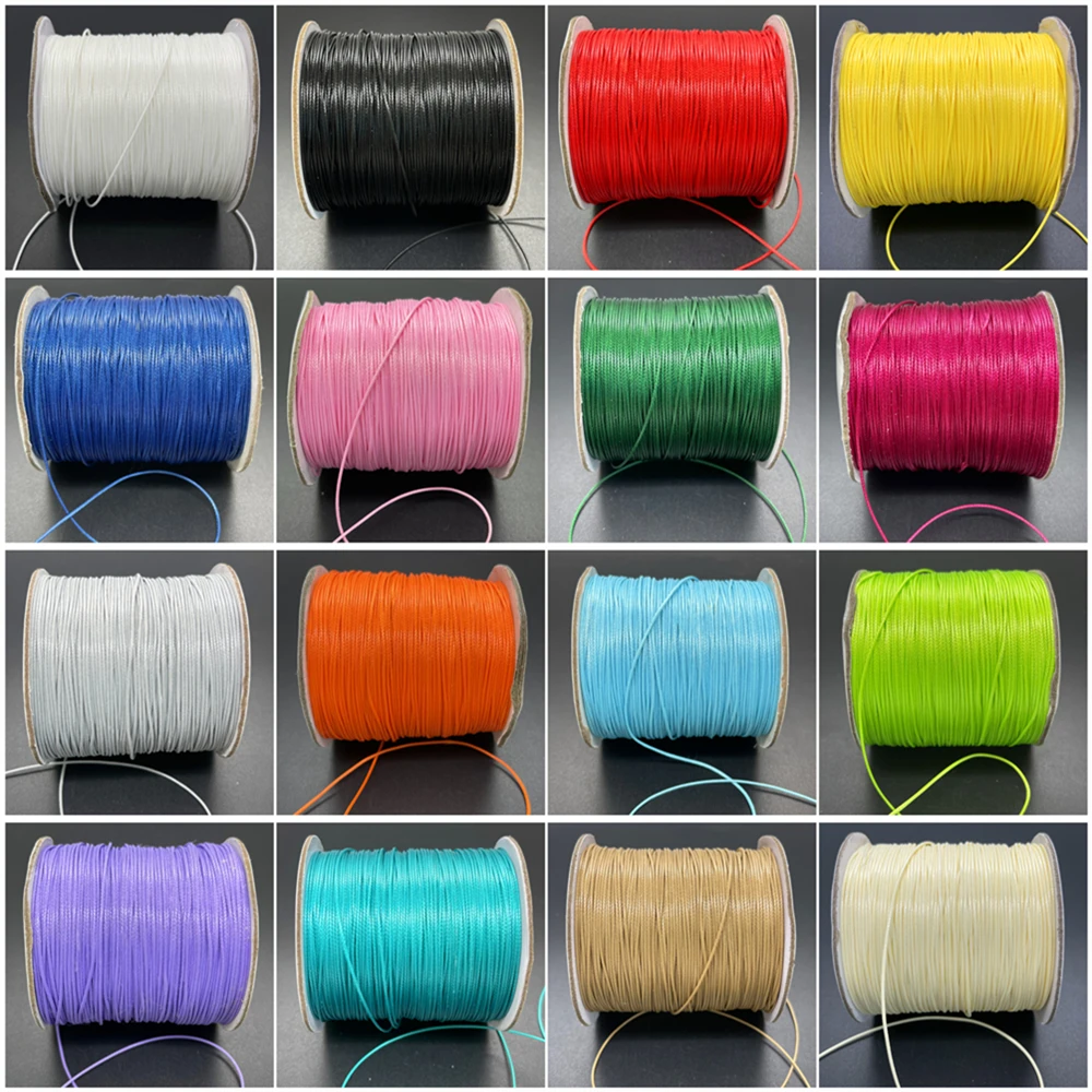 NEW 0.5/0.8/1.0/1.5/2.0/2.5mm Waxed Cotton Cord Thread String Strap Necklace Rope for Jewelry Making for Shamballa Bracelet