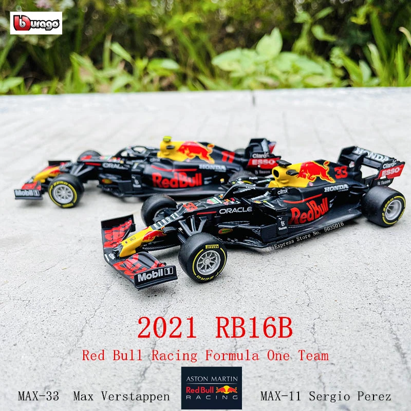 Bburago 1:43 2021 F1 Red Bull Racing RB16B 33# Max Verstappen 11# Sergio Perez Formula one Simulation alloy super toy car model