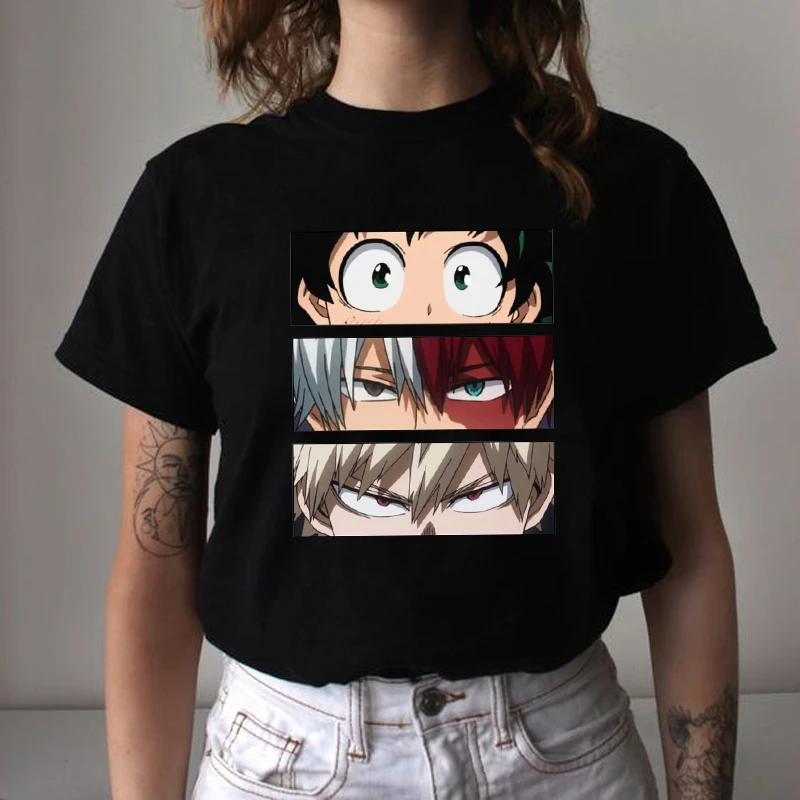 Japanese Anime My Hero Academia T Shirt Women Men Boku No Hero Academia Manga T-shirt Bakugou Himiko Toga Graphic Tees Tshirt