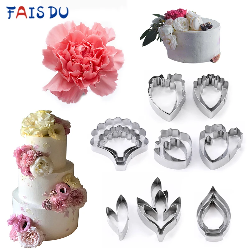 Peony, Lily, Carnation Petal Cutter Meridians Flower Sugar Fondant Simulation Tool 3D Petal Paste Mould DIY Cake Decoration Tool