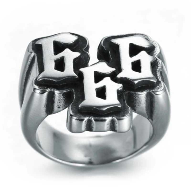 Fashion Punk Personality Fashion  Number 666 Men's Ring