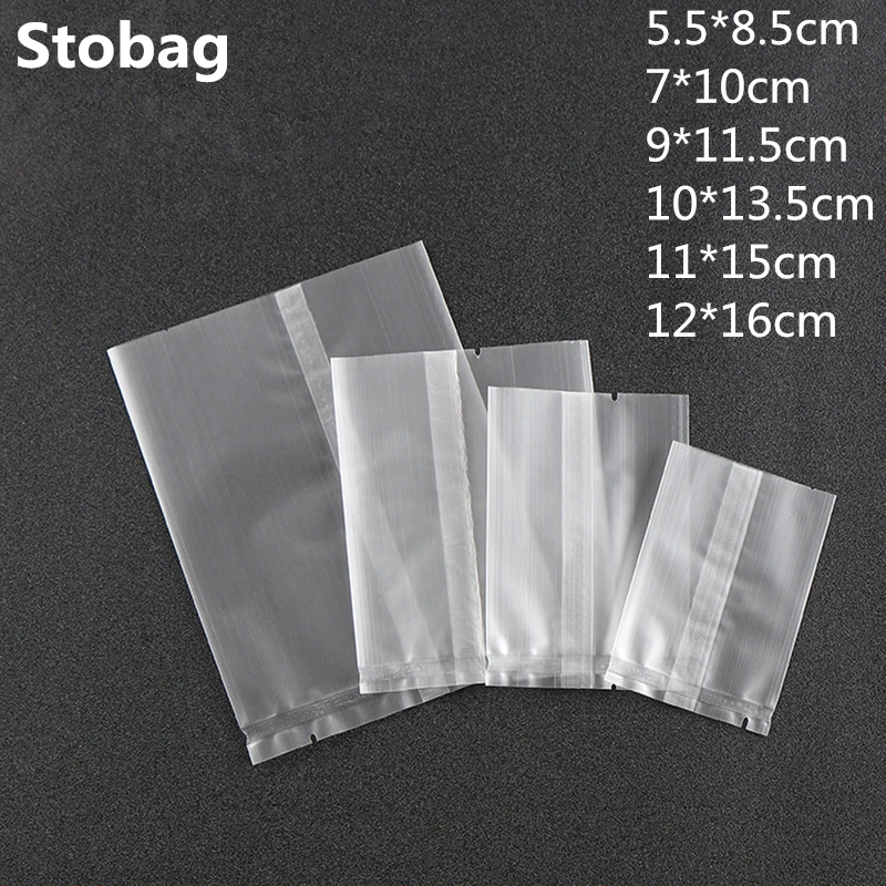 100Pcs Thicker Machine Seal Bags Clear Frosted Food Biscuit DIY Baking Cake Bag Decoration Gift Cookie Packing Flat Plastic Bag