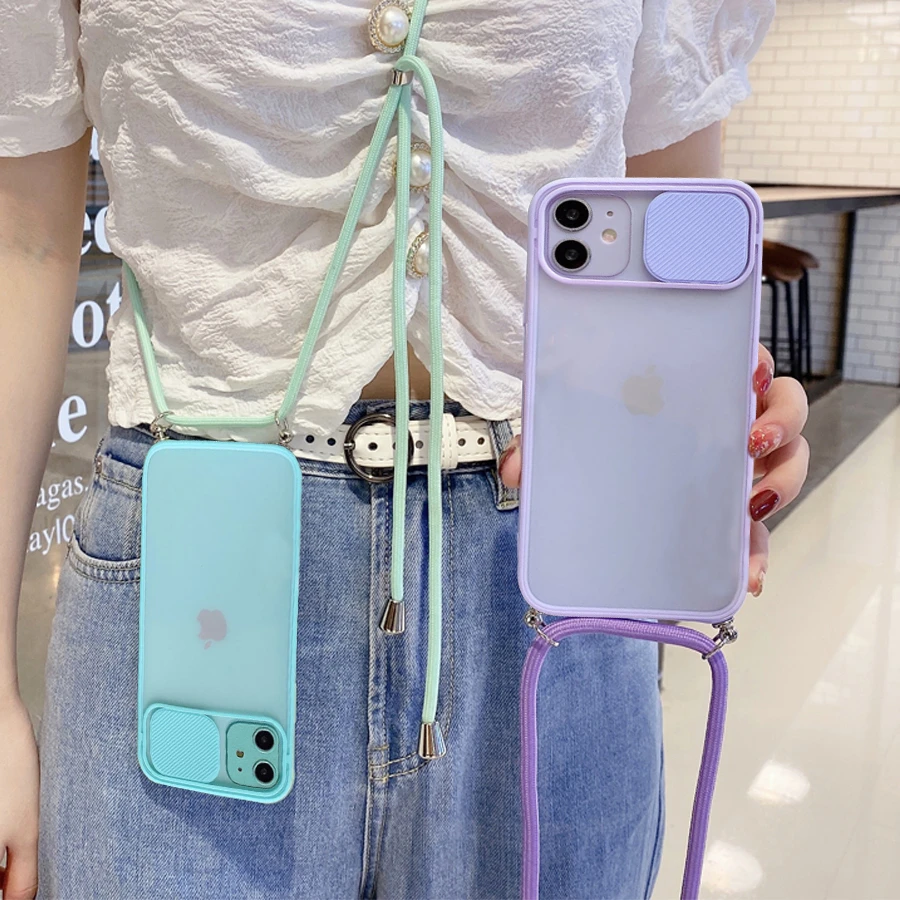 Camera Lens Protection Strap Cord Chain Phone case on For iPhone 13 12 11 Pro Max 8 7 6 Plus Xr X Xs Max SE 2020 Lanyard Cover