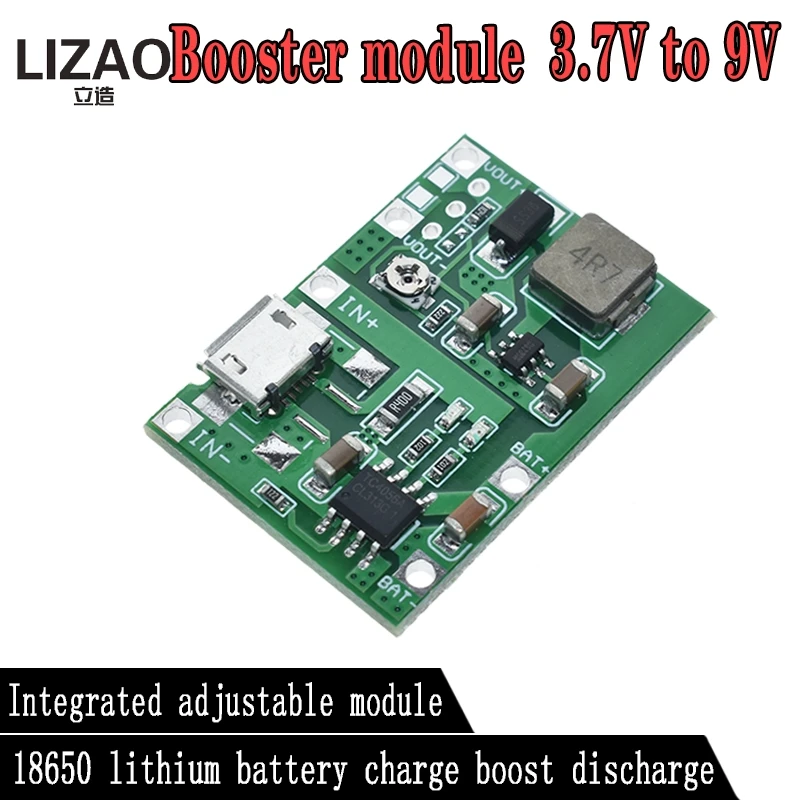 WAVGAT Lithium Li-ion 18650 3.7V 4.2V Battery Charger Board DC-DC Step Up Boost Module TP4056 DIY Kit Parts