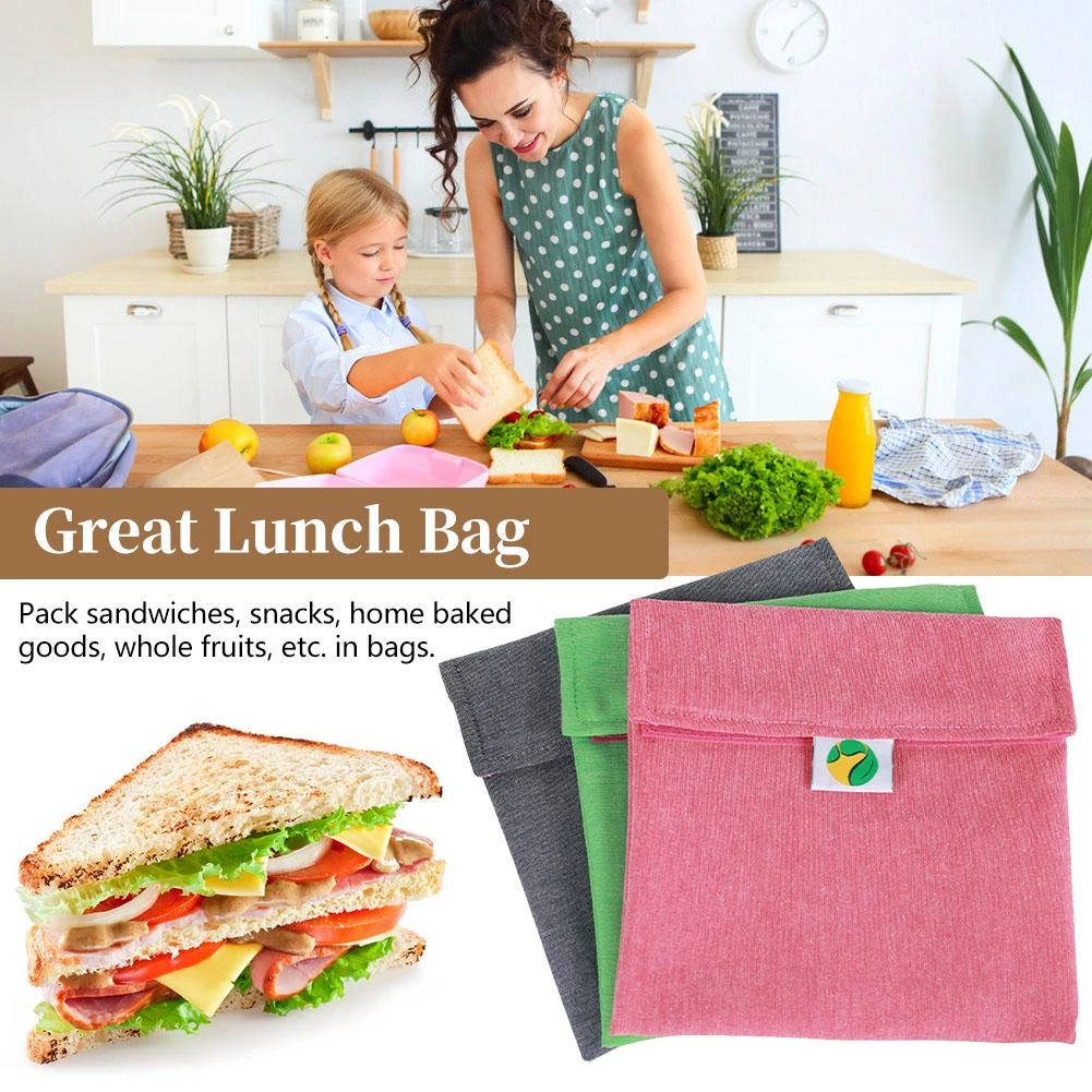 Sandwich Snack Bag Reusable Washable Waterproof Portable Lunch Bread Bag Multifunctional Fruit Food Storage Pouch Container New