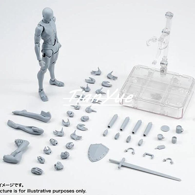 Original High Quality BODY KUN Takarai Rihito BODY CHAN Mange Drawing Figure DX BJD Grey Color PVC Action Collectible Model Toy