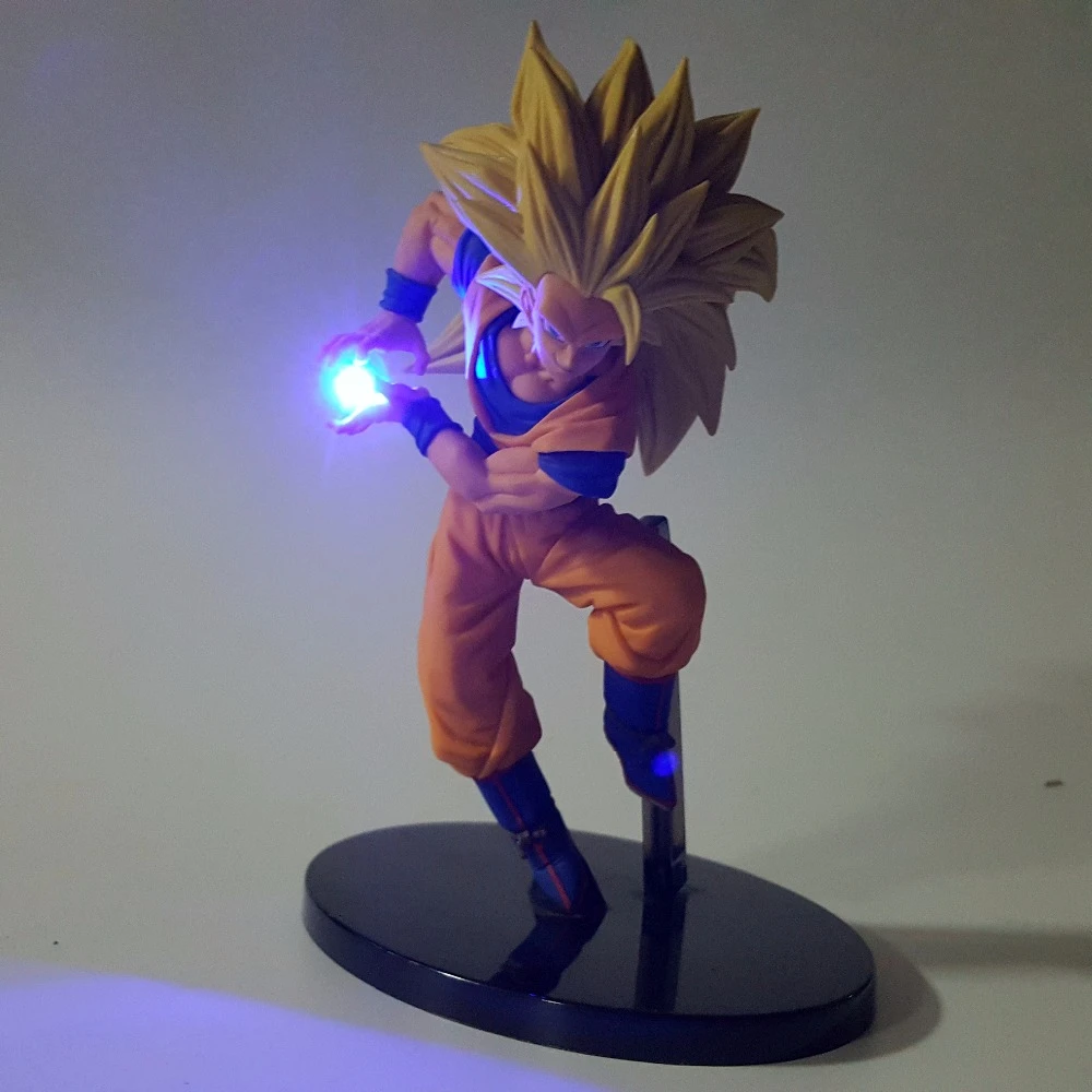 Bandai Dragon Ball Z Anime Action Figures Son Goku DIY Set Toys LED Model Super Saiyan Figurals Collector Brinquedos Gogeta Doll