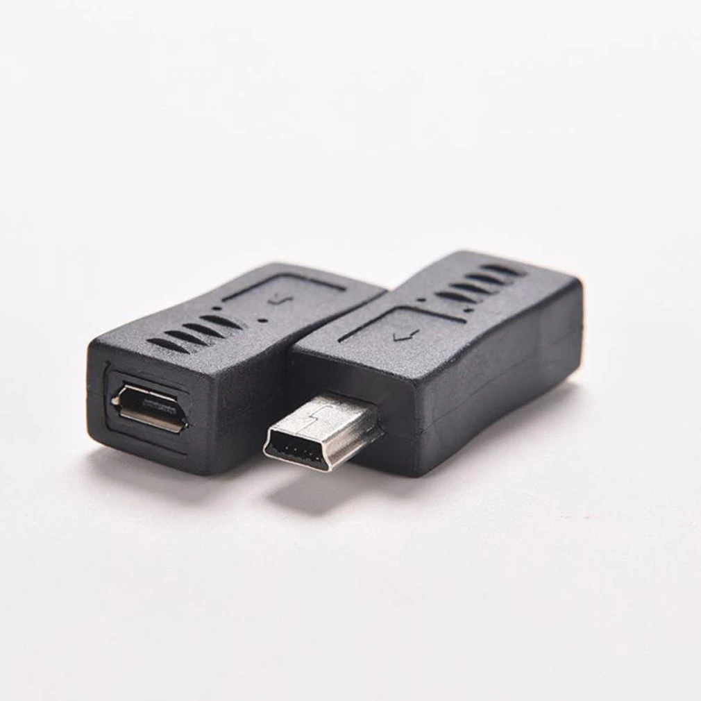 2pcs Black Micro USB Female to Mini USB Male Adapter Charger Converter Adaptor Drop Shipping